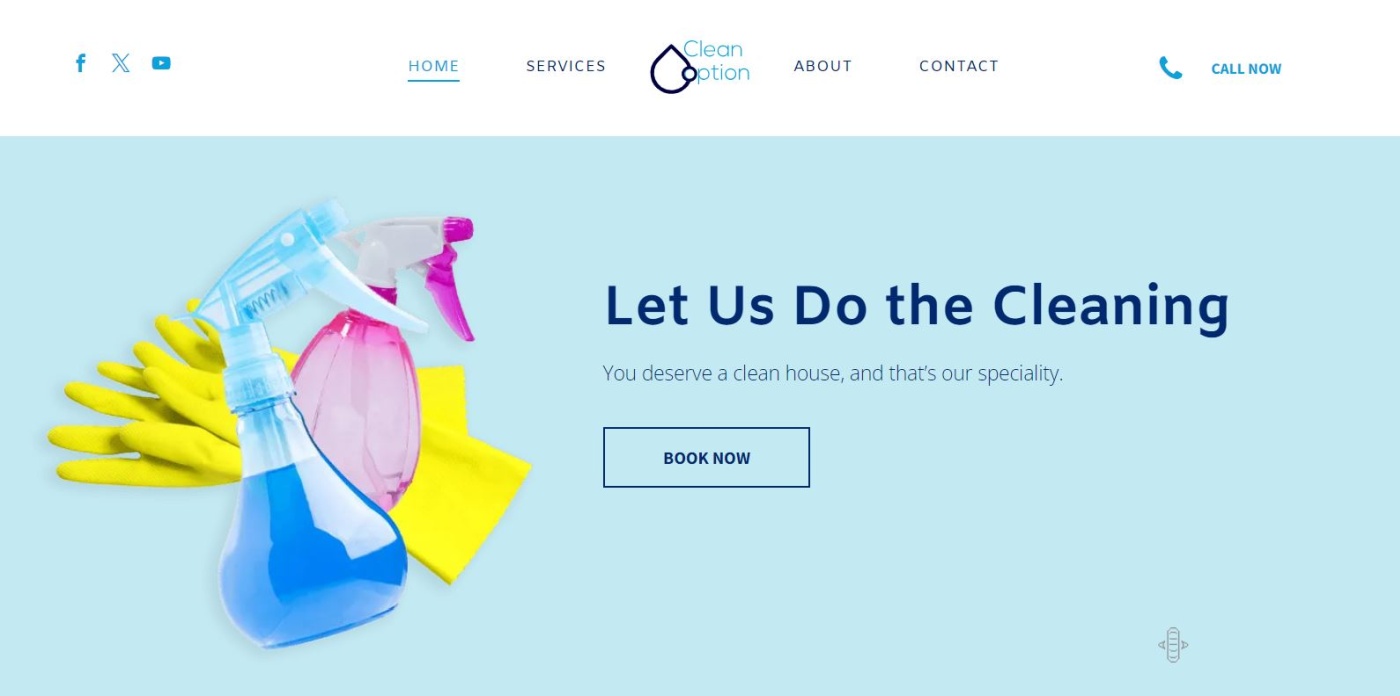 Freelancer Website Template Cleaning Services