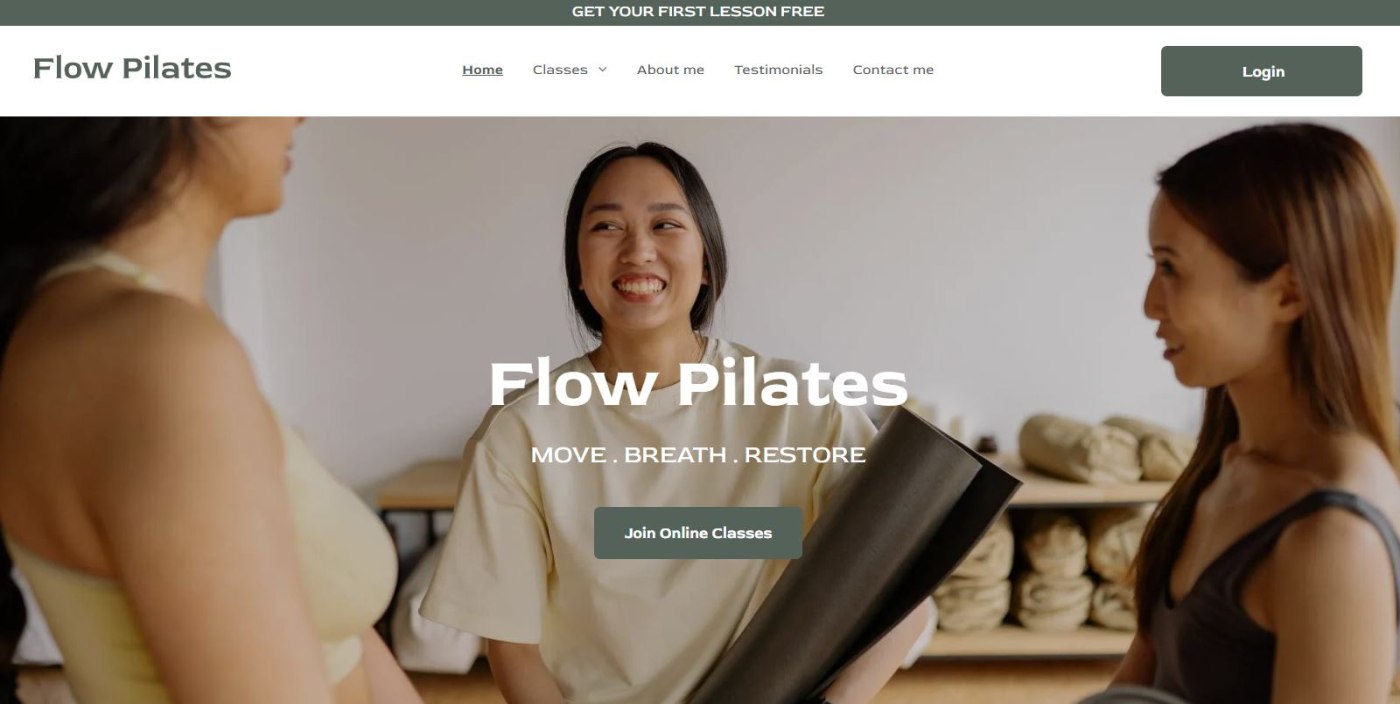 Freelancer Website Template Yoga Instructor