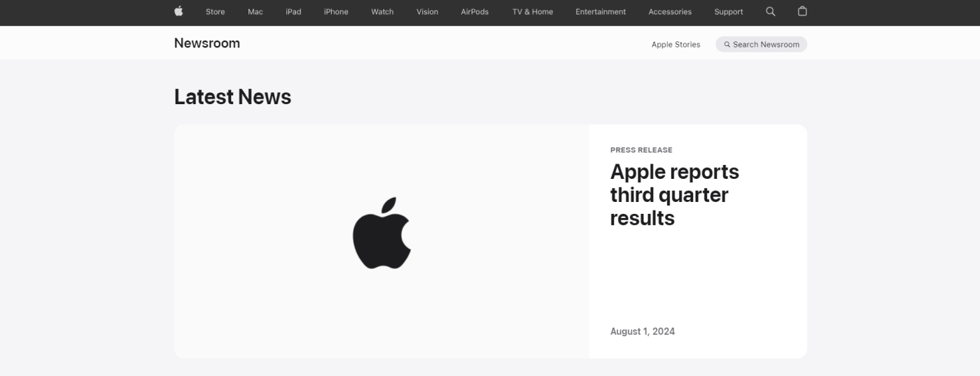 Tech Company Press Page