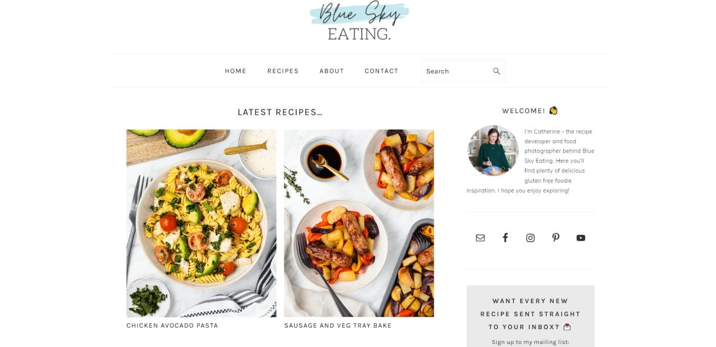Personal Website Blue Sky Eating