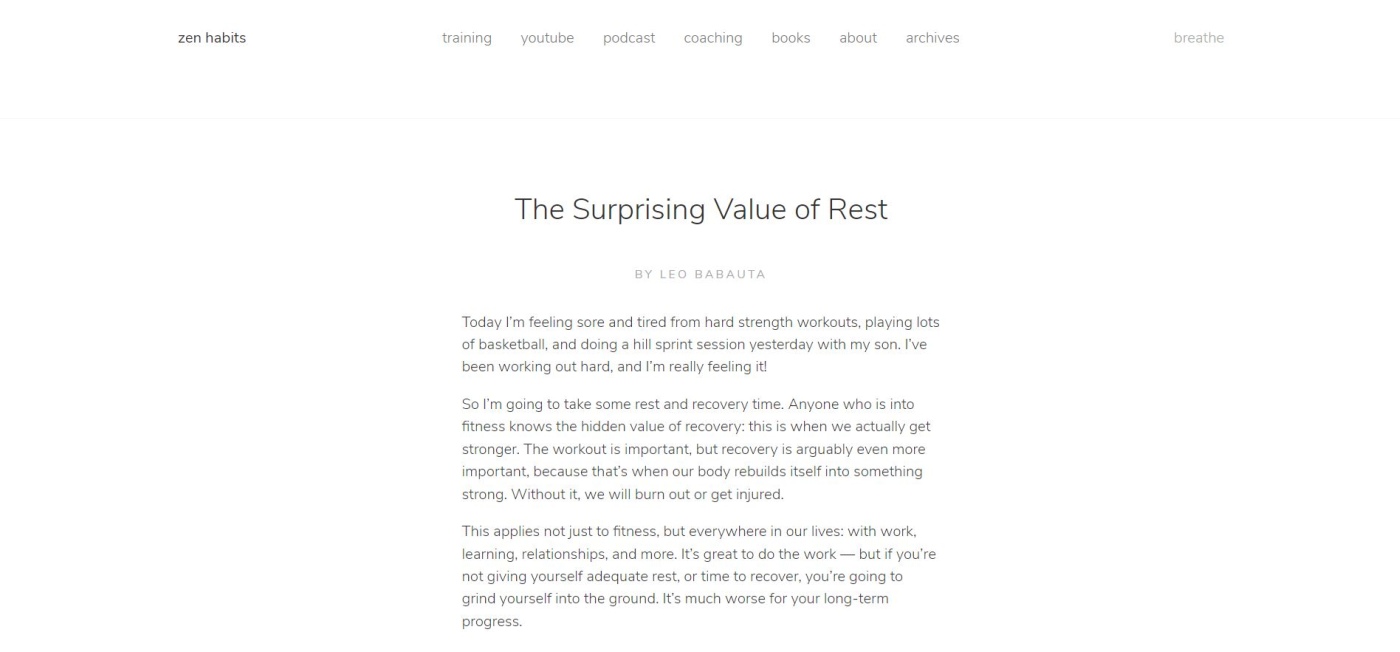 Personal Blog Zen Habits