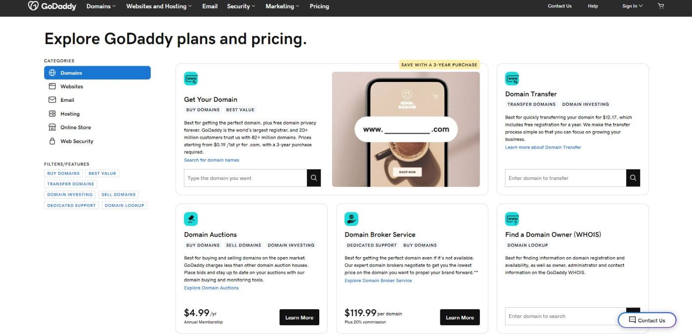GoDaddy Pricing