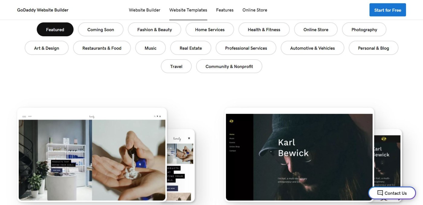 GoDaddy Templates