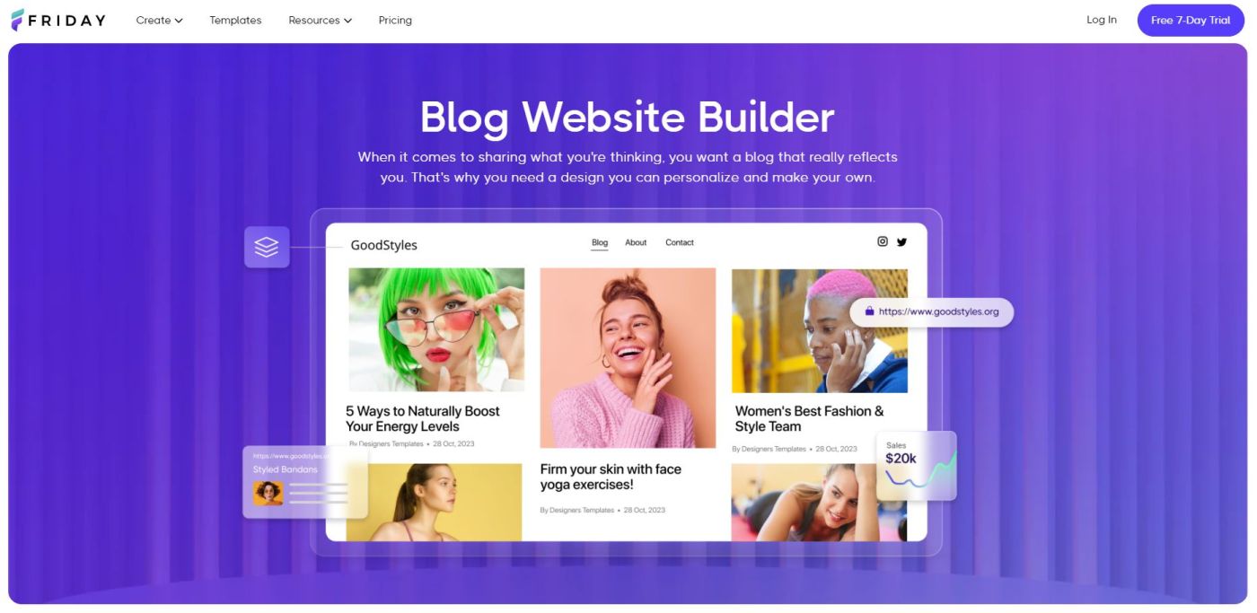 Friday Blog Website Builder