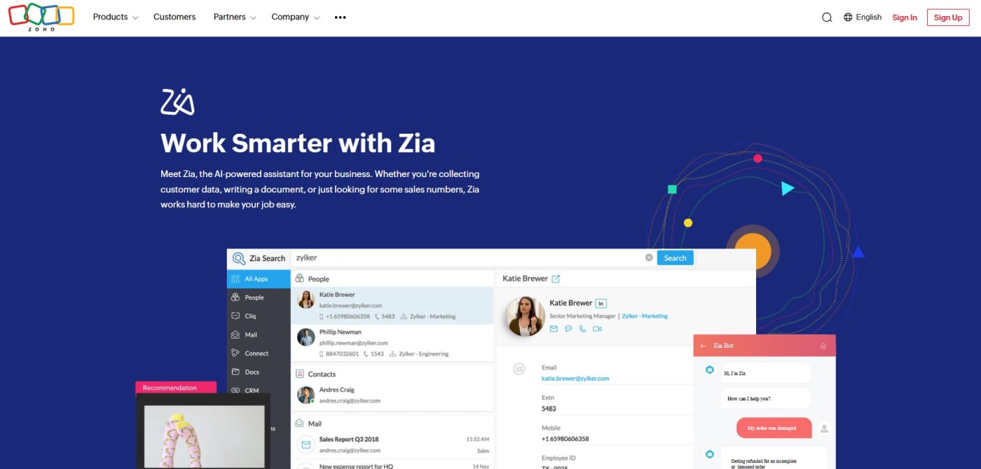 Small Business AI Tool Zia