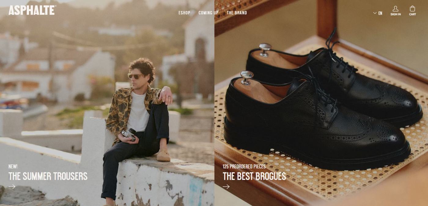 ecommerce website examples asphalte