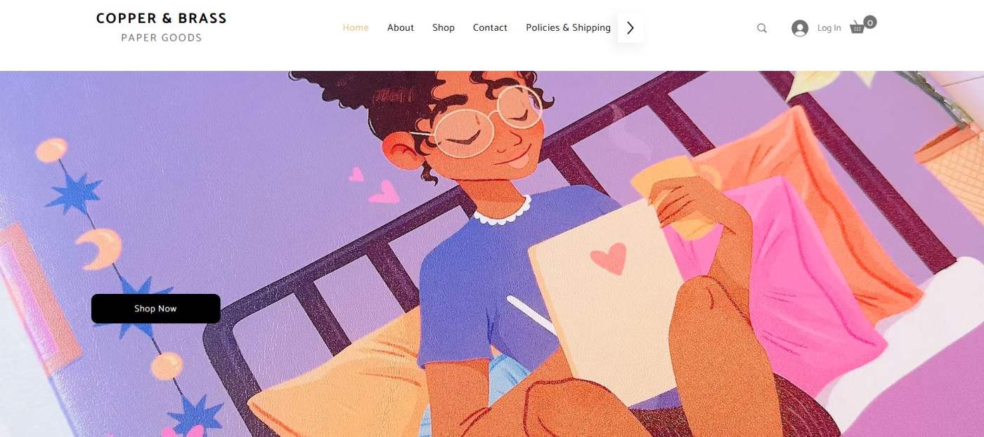 ecommerce website examples copper and brass