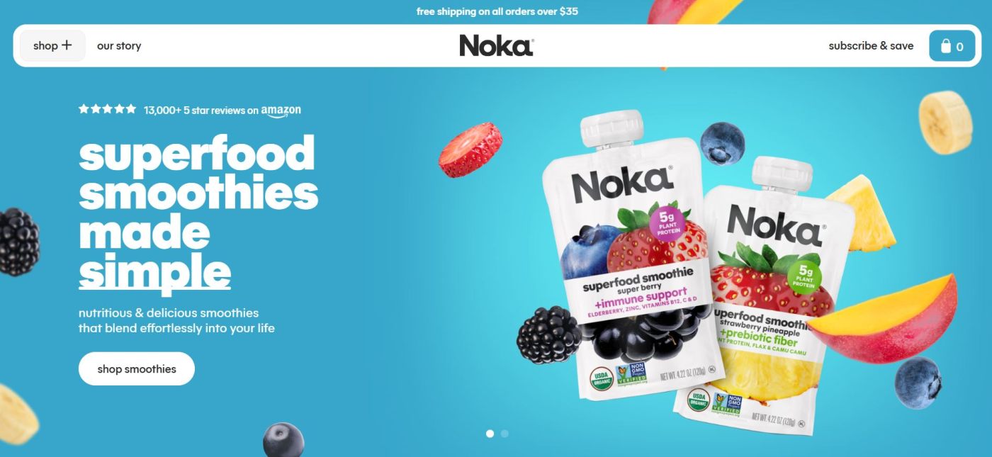 ecommerce website examples noka organics