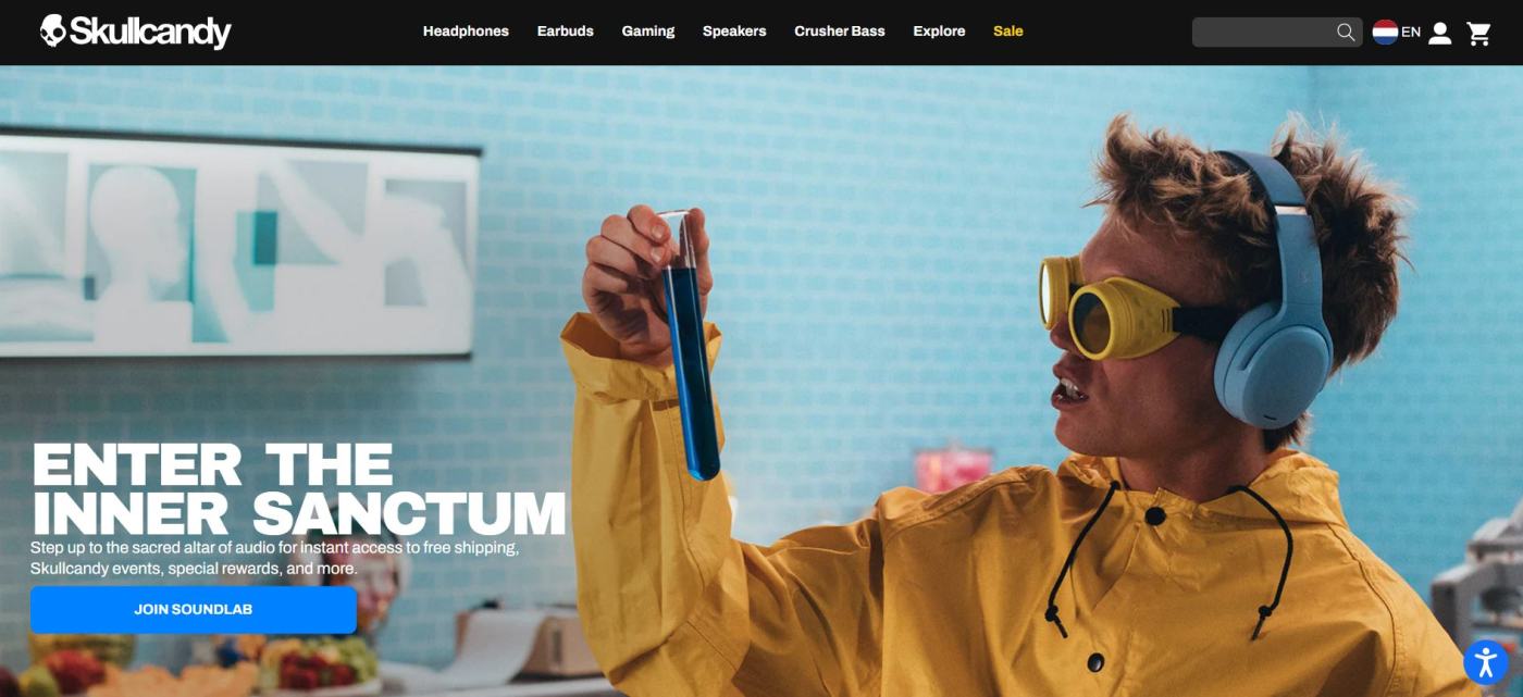 ecommerce website examples skullcandy