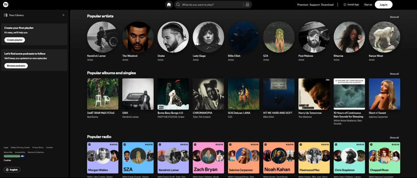 Ecommerce Website Examples Spotify