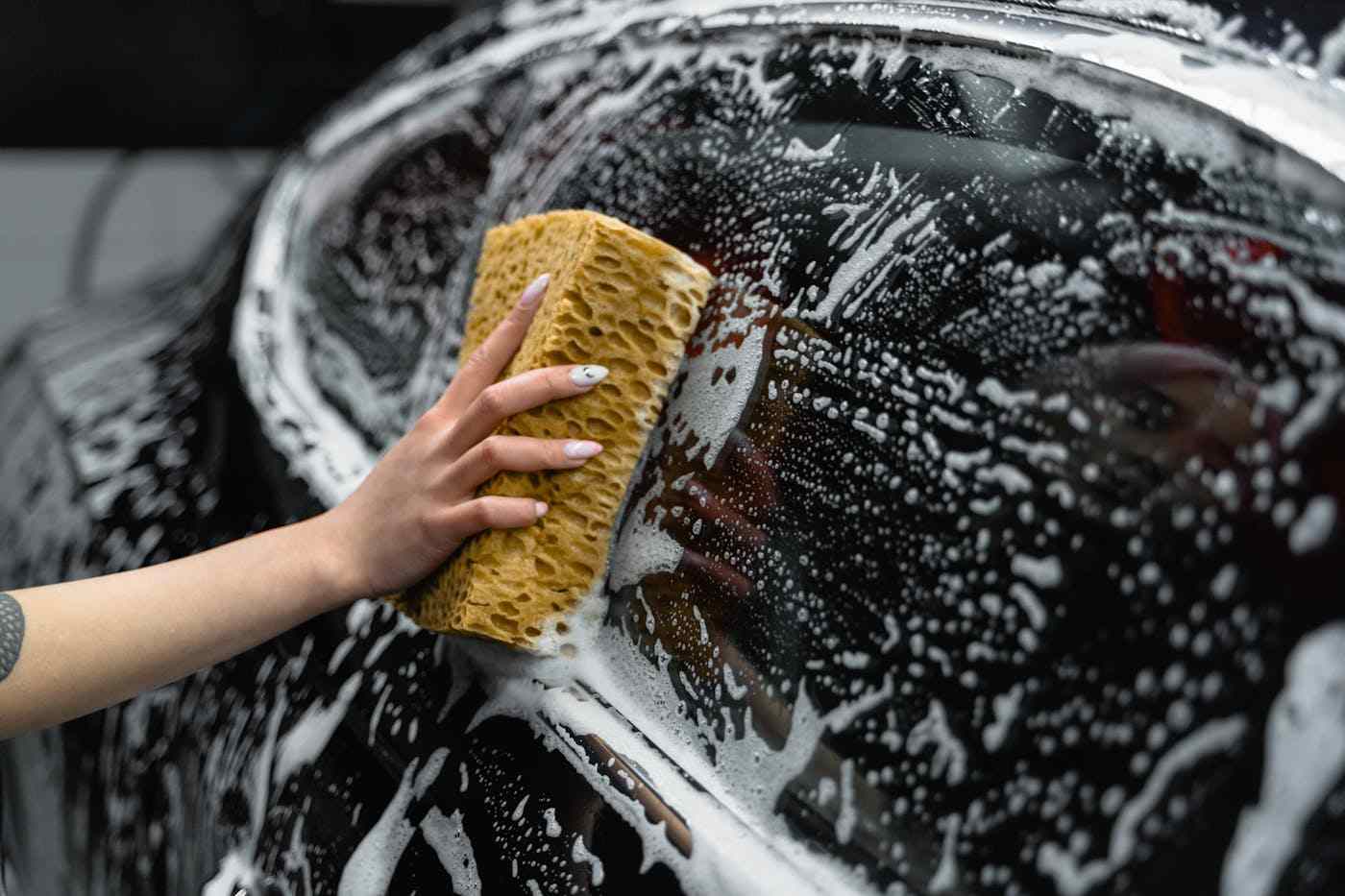 Teenager Making Money Car Wash
