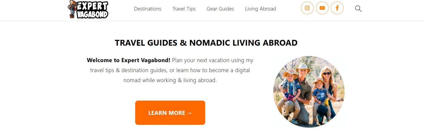 Expert Vagabond Blog Example 