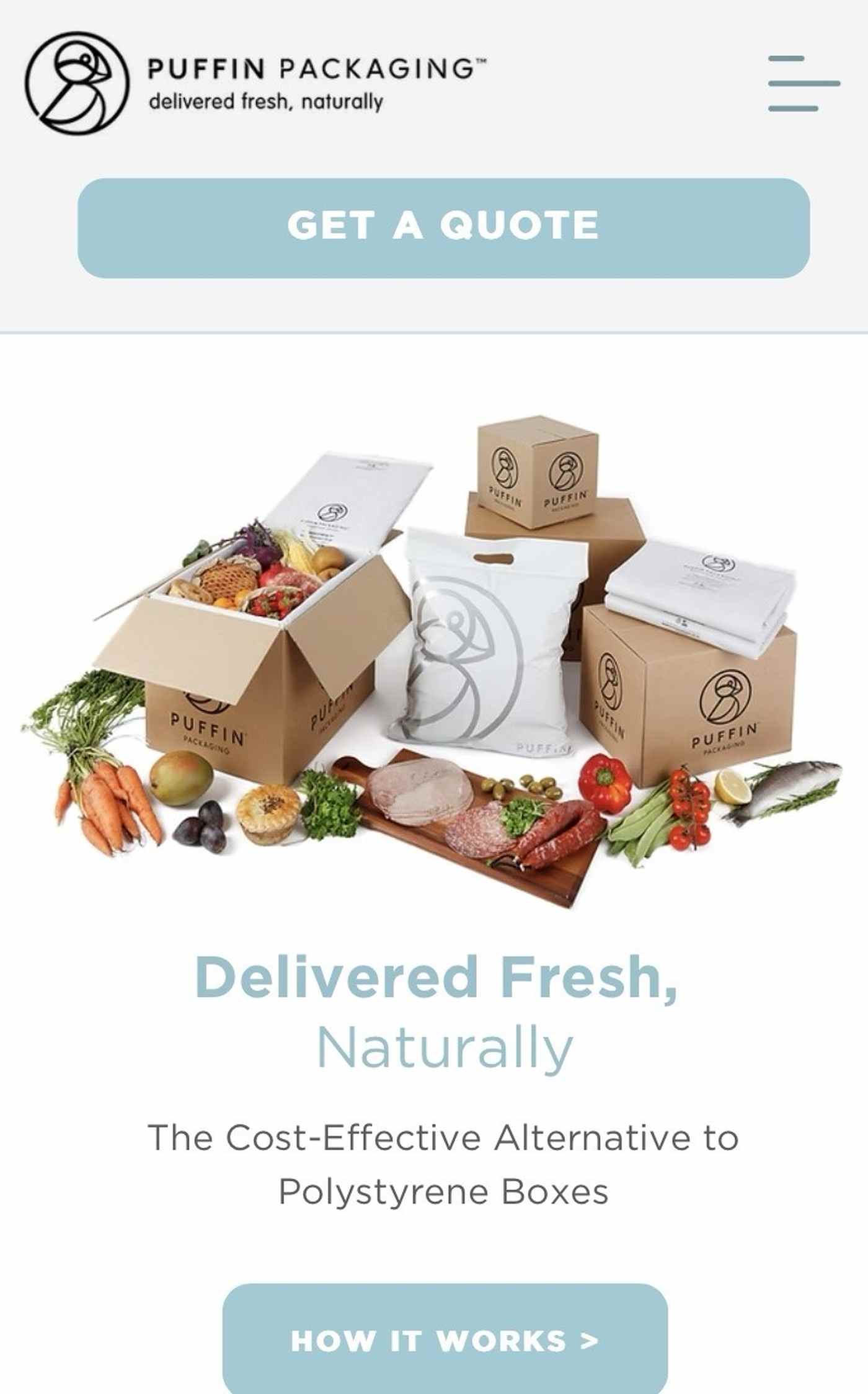 Mobile Website Puffin Packaging