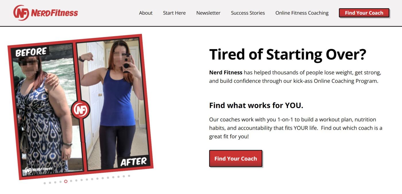 Nerd Fitness Blog Example 