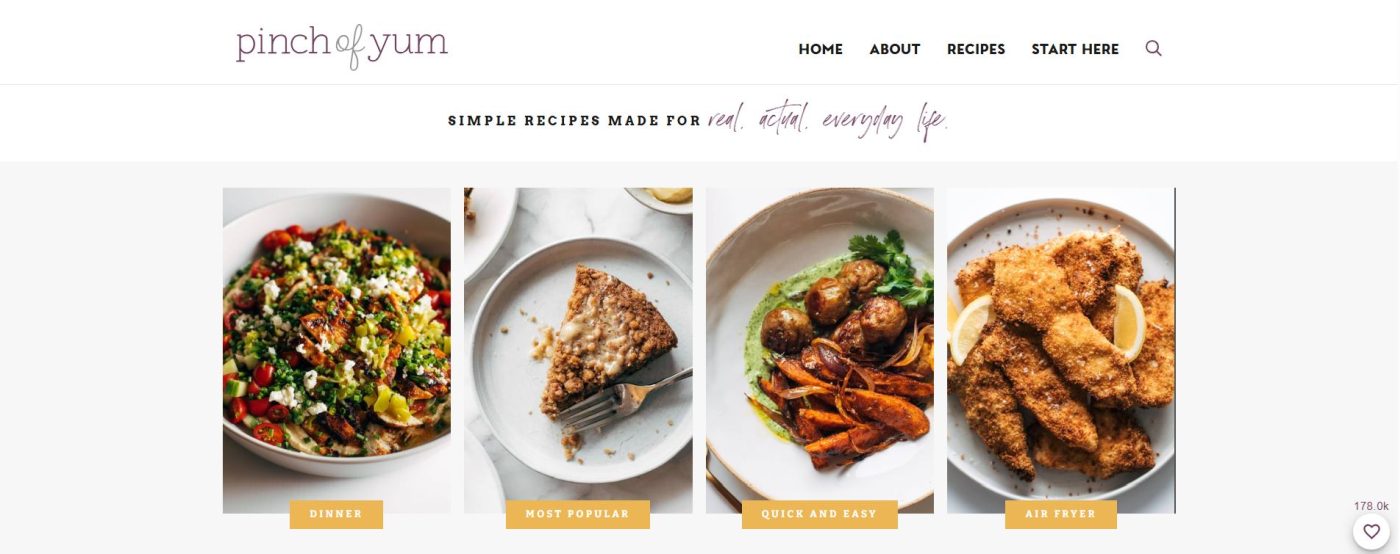 Pinch Of Yum Blog Example 